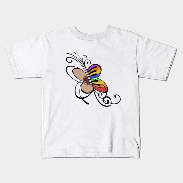 Music Butterfly Kids T-Shirt by Azul